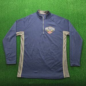 New Orleans Pelicans Sweatshirt Mens XL Blue 1/4‎ Zip Pullover NBA Basketball